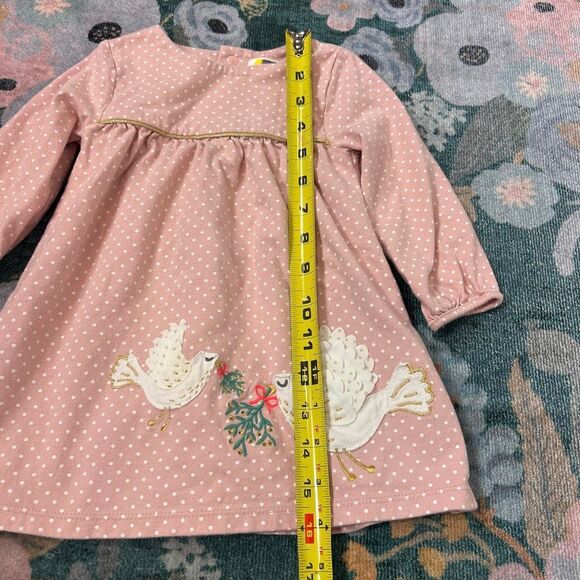 Baby Boden Dove dress 6-12mo bird appliqué embroidered pink cotton infant mini - Picture 7 of 14